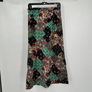 Vintage20‎ Hickory Womens Midi Skirt Size M Patchwork Print Cottagecore Floral